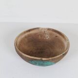 Set of three unique farmhouse bowls from 19th-century Swedish folk art.