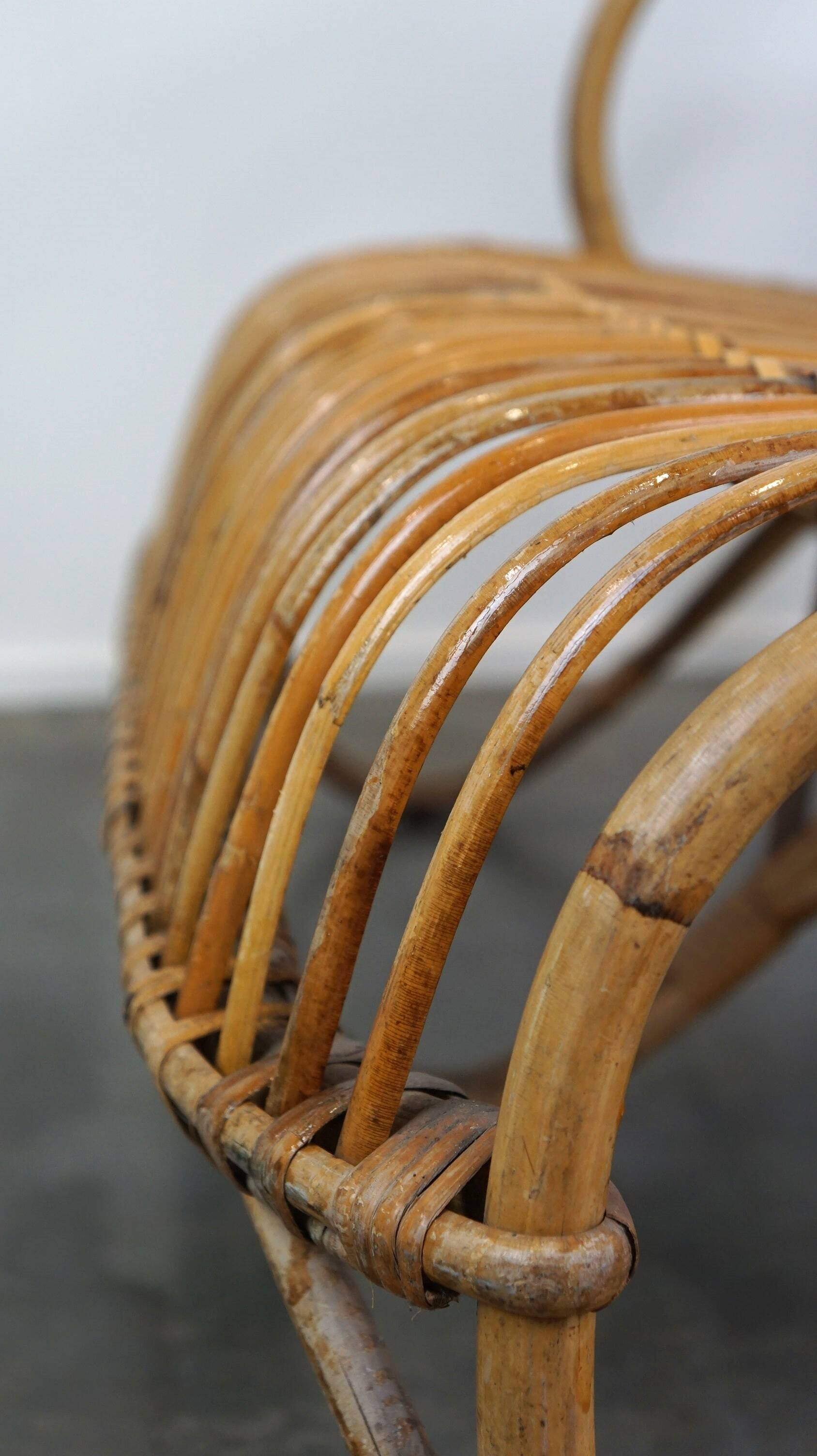 Vintage rattan Belse 8, Dutch Design, 1950, 2-seater sofa