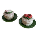 Pots with lids and saucers