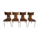 Set of 4 metal and wood chairs