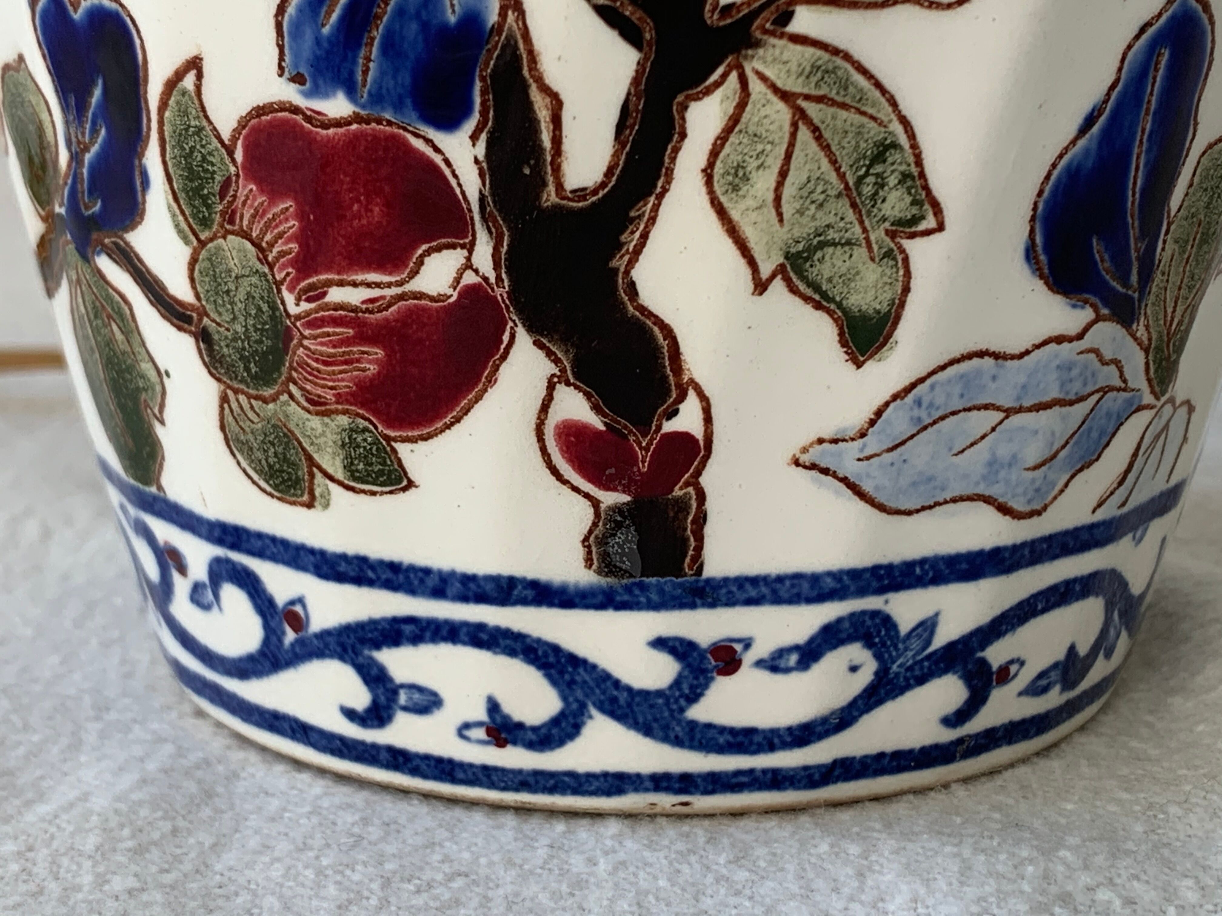 Gien Peonies 1960 multicoloured and floral lamp foot