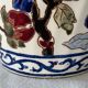 Pied de lampe multicolore et floral Gien Pivoines 1960