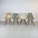 Chaises d'appoint Eames Herman Miller DSW en grège, vert écume de mer, ocre clair et parchemin avec léger