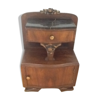 Table de chevet en noyer art deco