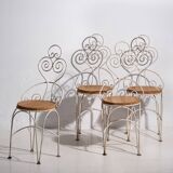 Anciennes chaises de jardin blanches (vers 1920). Ensemble de 4 pièces