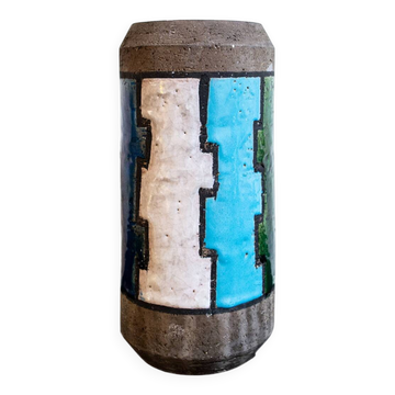 Vases en céramique italienne Linea Rotas en Aqua par Aldo Londi pour Bitossi, années 1960
