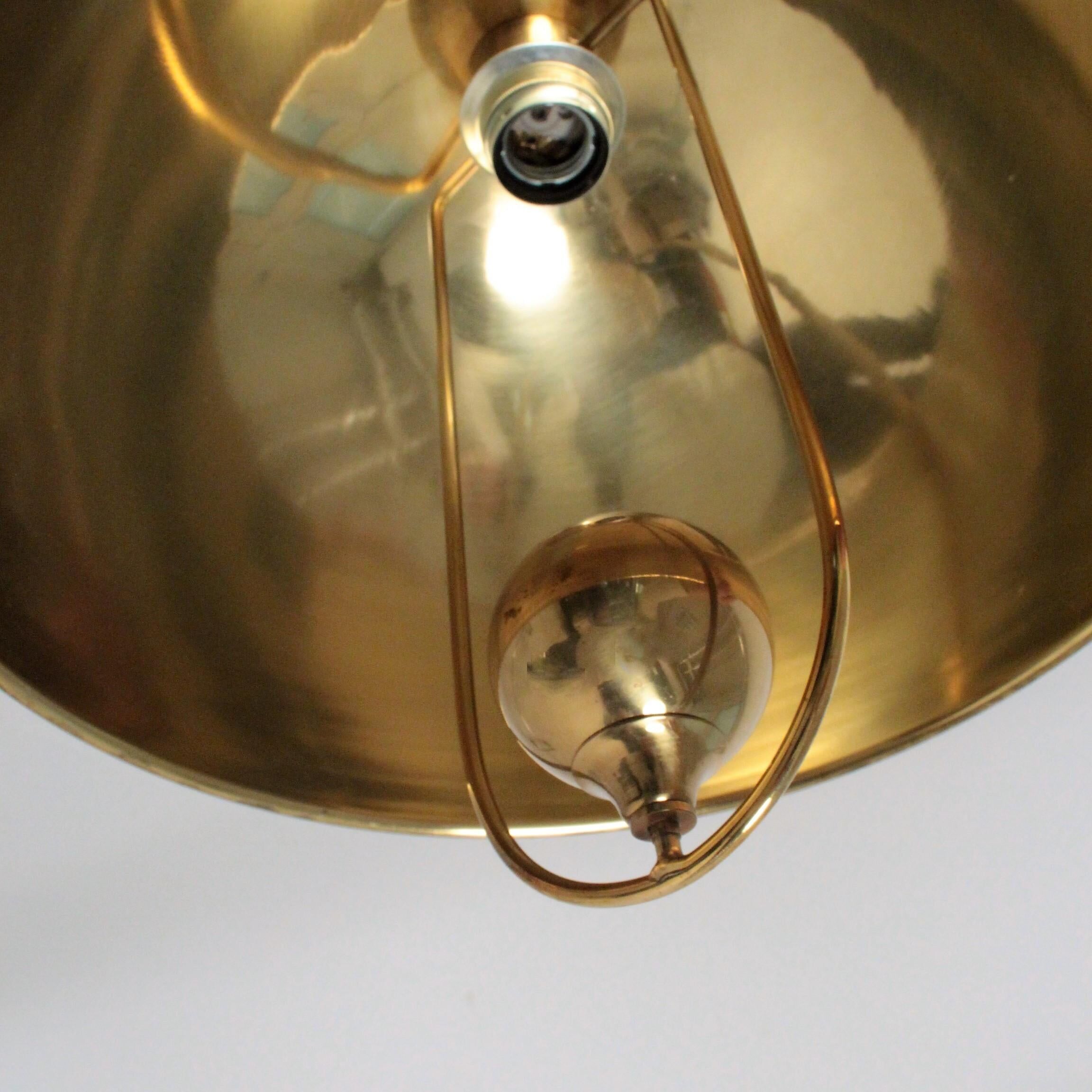 Florian Schulz Brass Pendant with Lights, Germany, 1970
