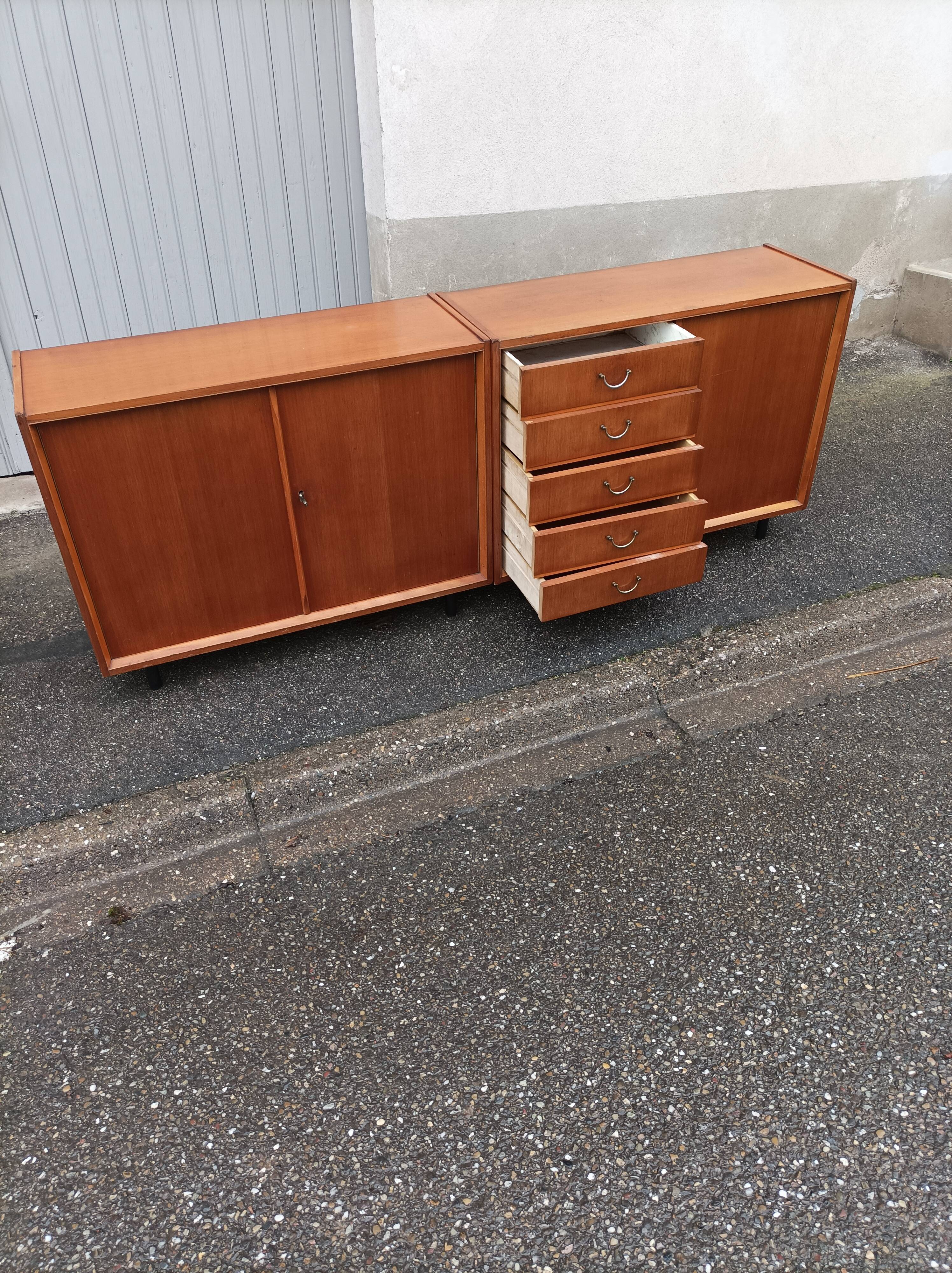 Enfilade vintage 3 portes 5 tiroirs