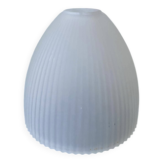 White frosted glass lampshade with pleated effect
