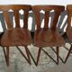 Lot of 4 wooden bistro chairs - 70s 80s 90s