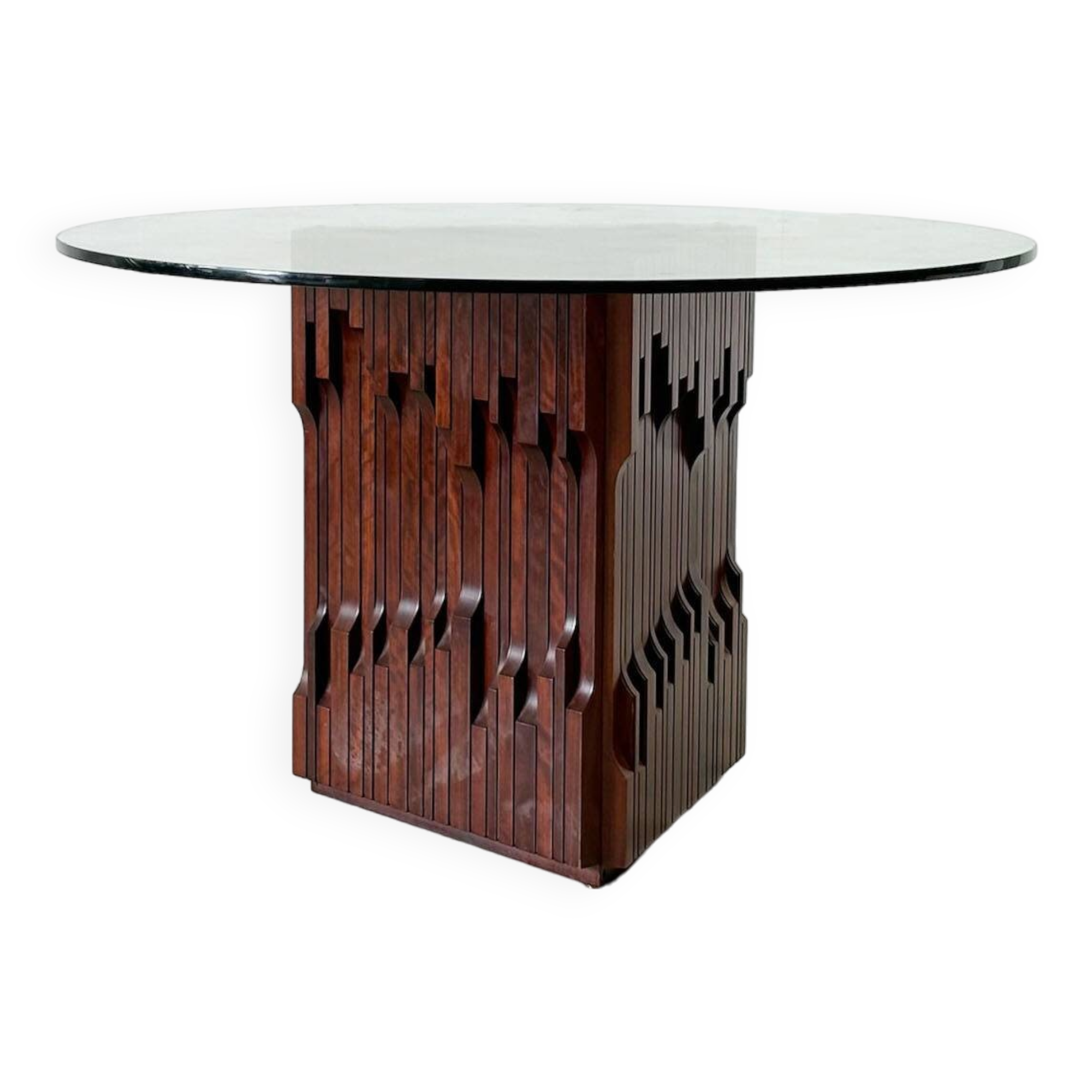 Luciano Frigerio sculptural wooden Barium dining table