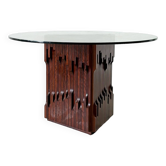 Table à manger sculpturale en bois Barium Luciano Frigerio