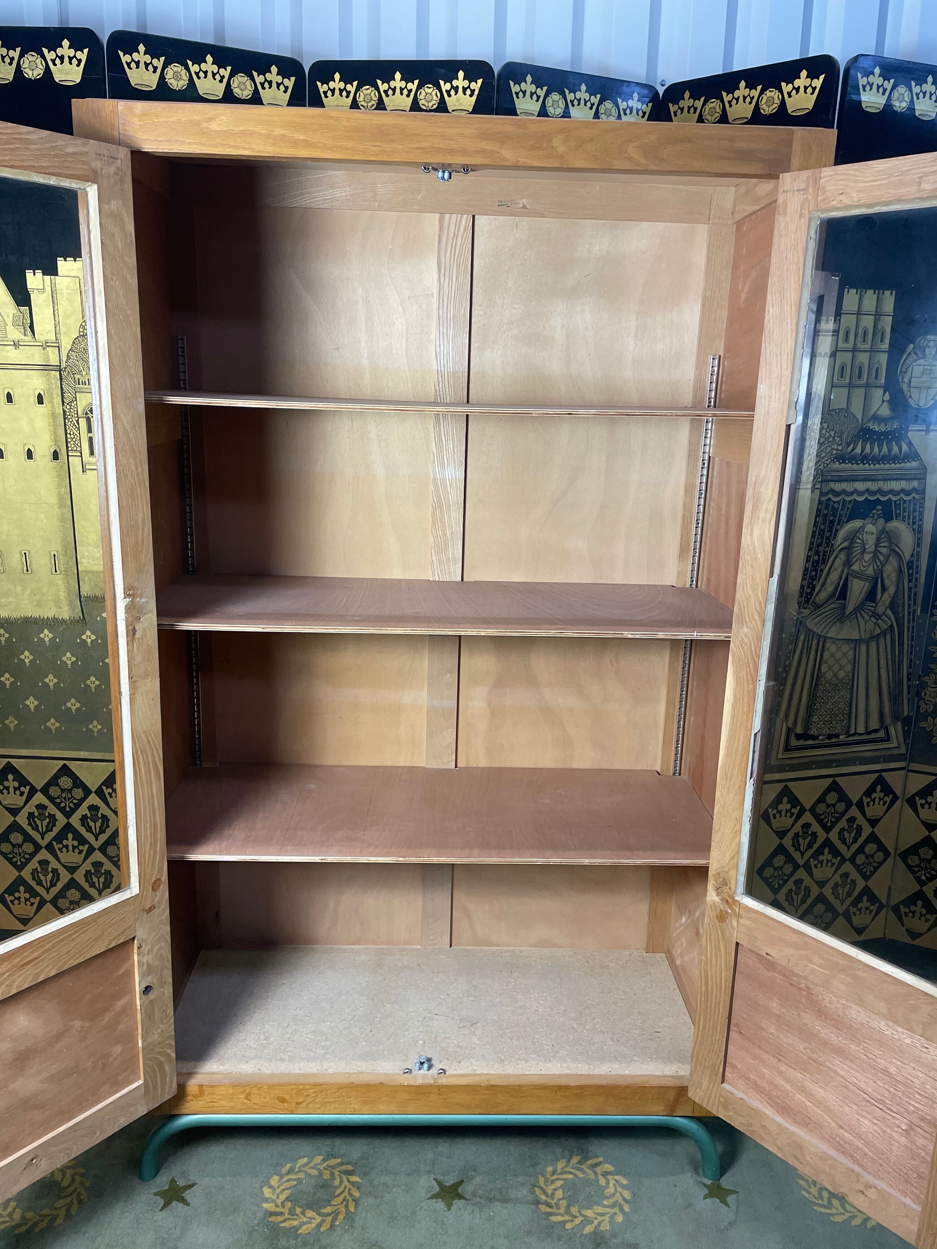 Solid oak school showcase 1960