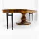 Extendable Biedermeier walnut round table - 1920-1939