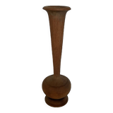 Old trumpet-shaped wooden vase