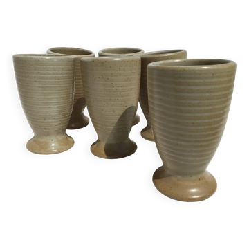 6 Mazagrans Grès Village France beige blond