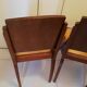 4 vintage 40s solid wood chairs and leather seating
