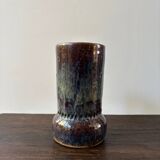 Vintage ceramic vase sign blue purple