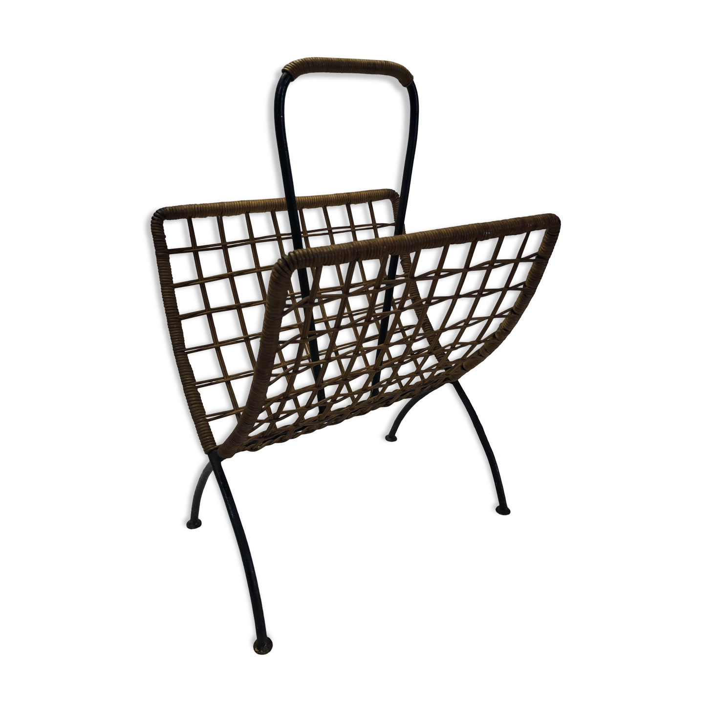 Vintage rattan magazine door