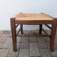 Antique solid wood stool with traditional rush seating – Late 19th century