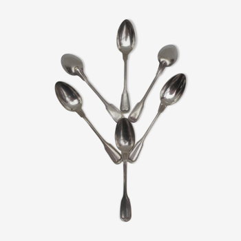Series of 6 silver spoons of classic style