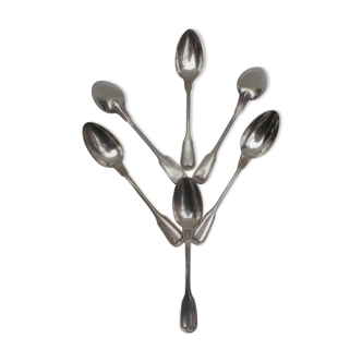 Series of 6 silver spoons of classic style
