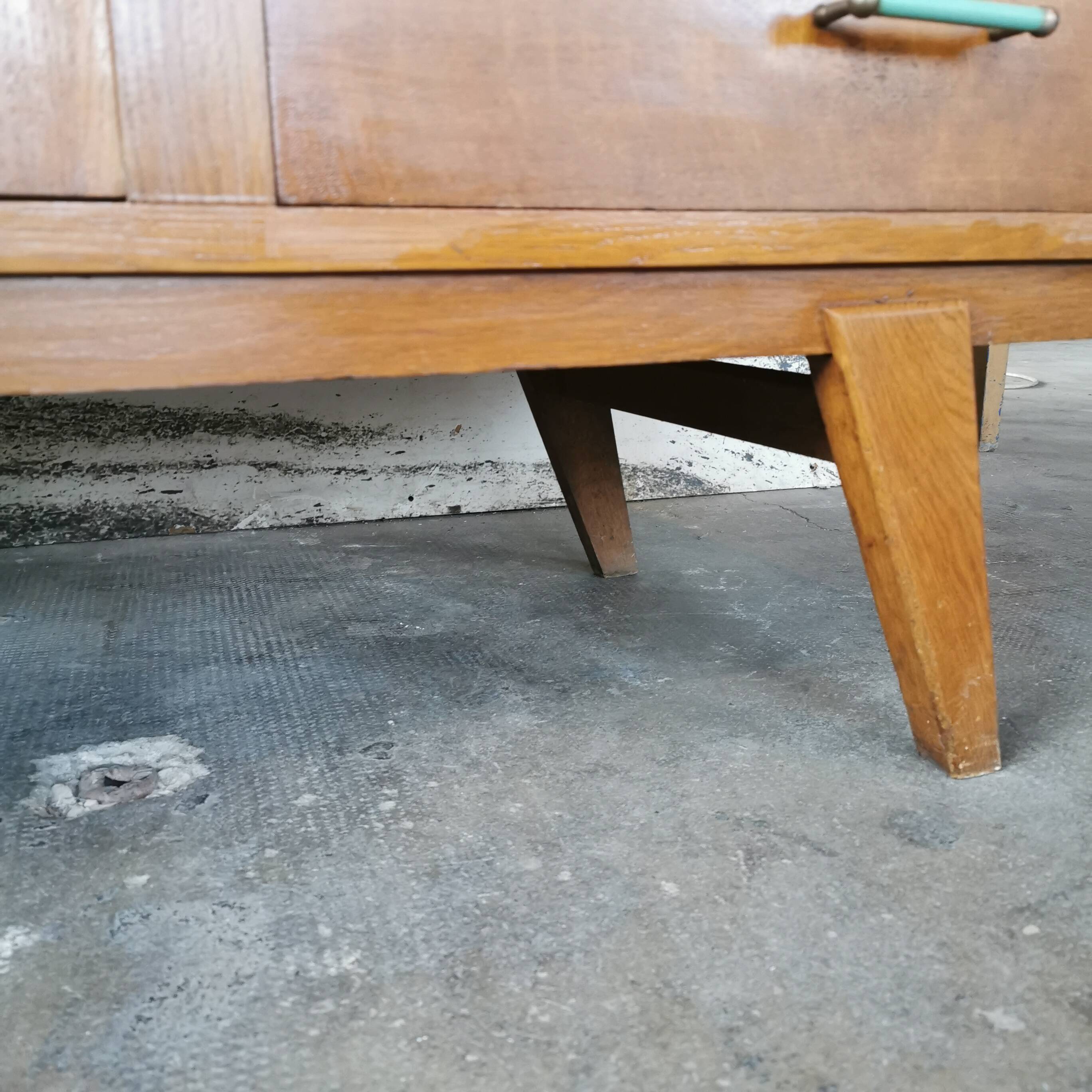 Large vintage sideboard 1950 compass feet