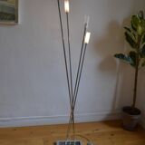 Modernist metal and glass floor lamp