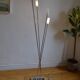 Modernist metal and glass floor lamp