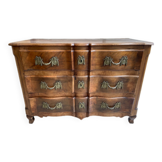 Louis XIV style crossbow chest of drawers - Solid walnut