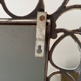 Antique 1930s enamelled cast iron shelf mirror