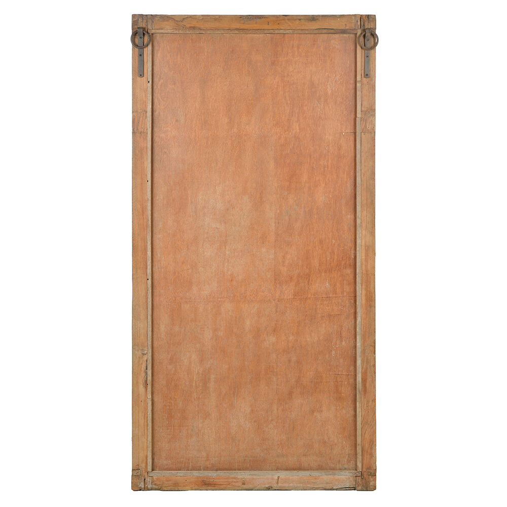 Grand miroir mural à cadre en bois massif patiné