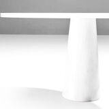Eros round dining table in white Carrara marble, Italy, 70s in