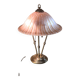 lampe laiton brossé abat jour verre vianne 1970 a 80  a tirettes independente h47x35