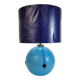 Art Deco table lamp, blue glass sphere, Charles Schneider workshop, 1940s – France
