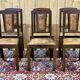 Series of 6 Art Deco chairs in mahogany and leather from the 1930s