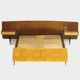 Mid century double bed bedroom set + floating nightstands in teak & maple