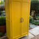 Armoire parisienne jaune poudrée 1950