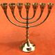 Menorah Chandelier 7 branches Polished Brass
