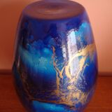 Blue and gold ceramic vase