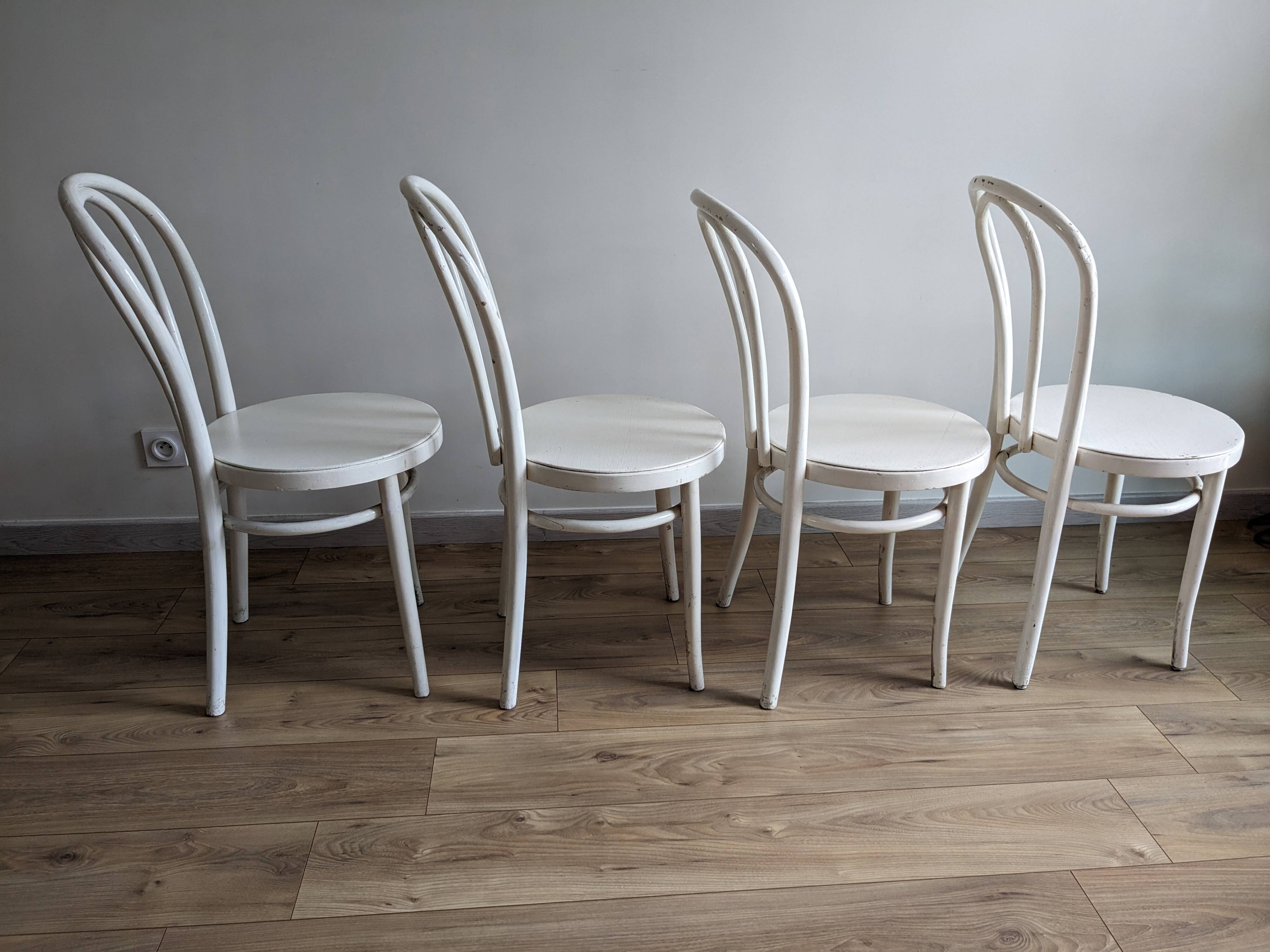 Set of 4 vintage shabby chic bistro chairs