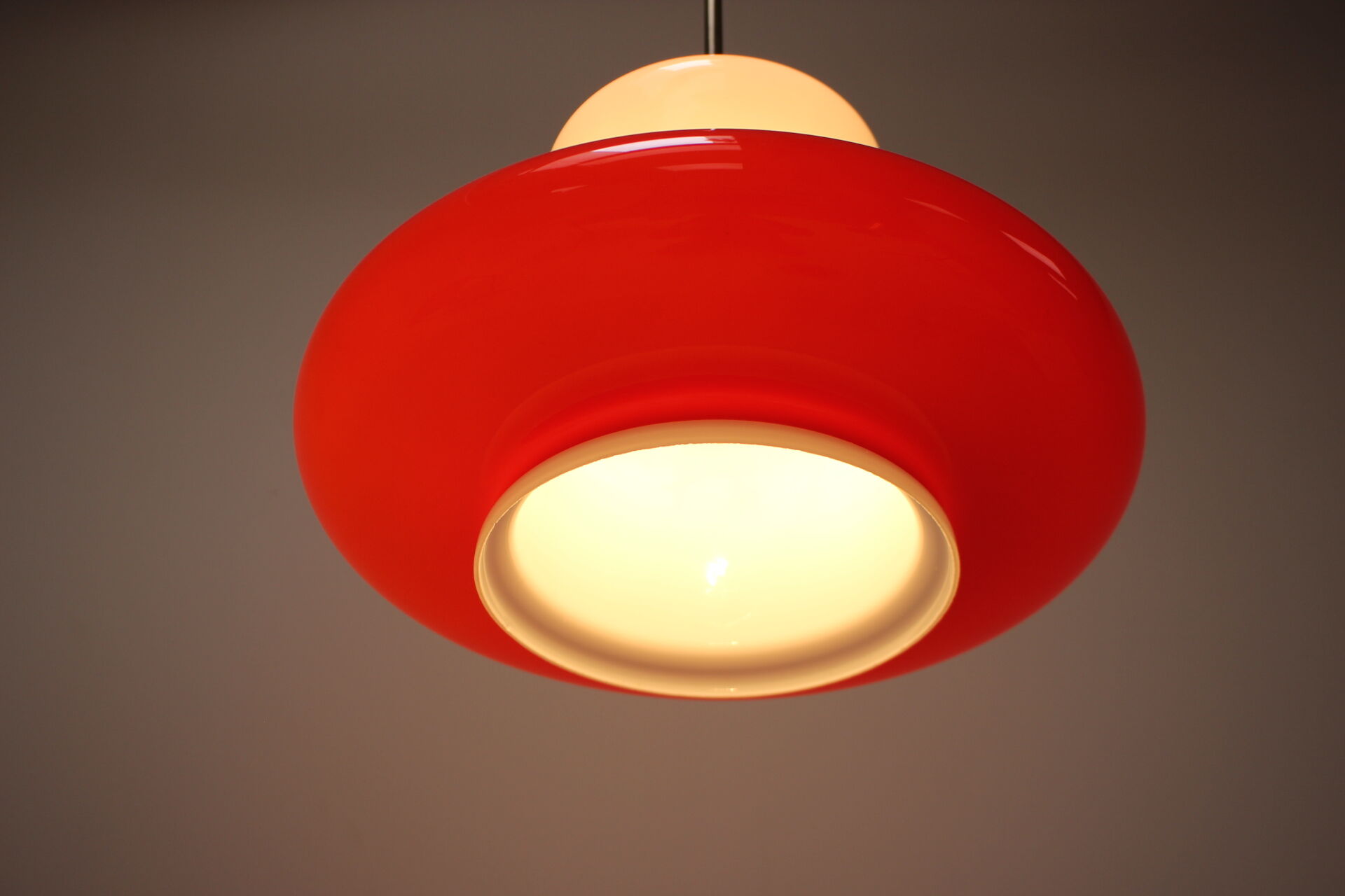 1960s Opaline Glass Pendant Light, Czechoslovakia