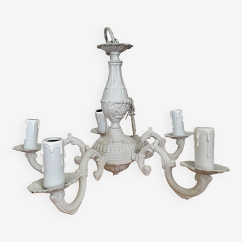 White patina bronze chandelier