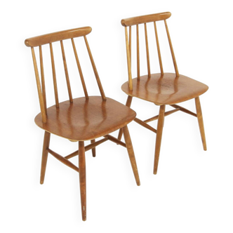 Set of 2 Scandinavian "Fanett" chairs by Ilmari Tapiovaara, Sweden, 1960