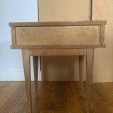 Vintage bedside table in blond wood