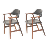 Lot de 2 chaises Mahjongg en corne de vache