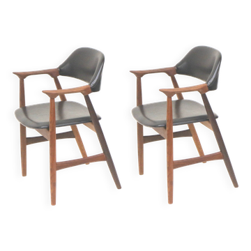 Lot de 2 chaises Mahjongg en corne de vache