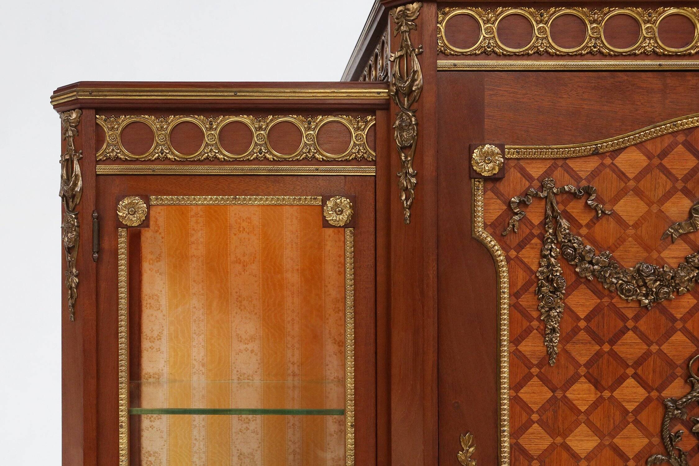 Louis Xvi Display Cabinet in Marquetry with Light, France, 1850s