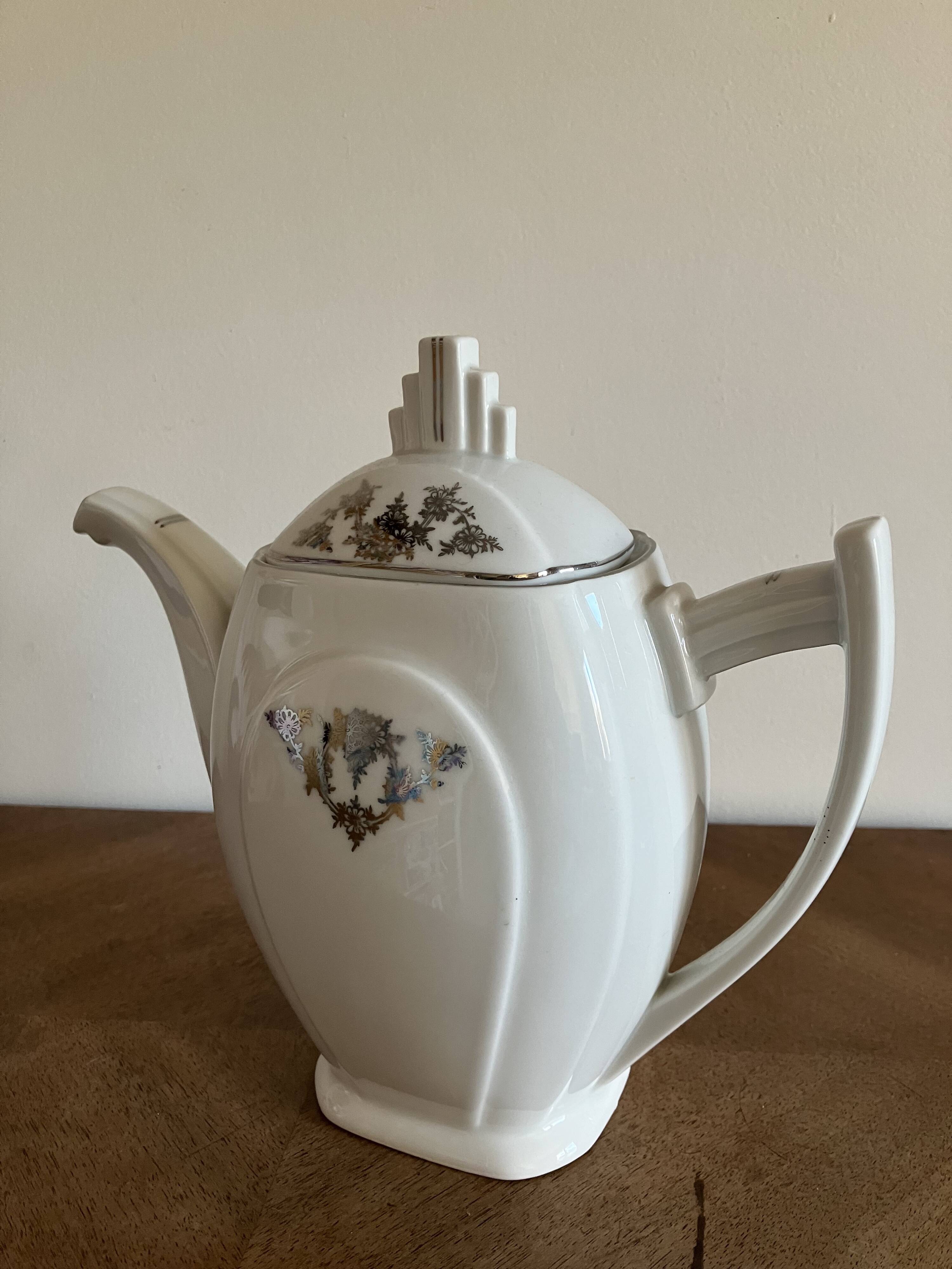 Art Deco porcelain coffee pot