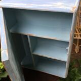 Small blue vintage pharmacy cabinet